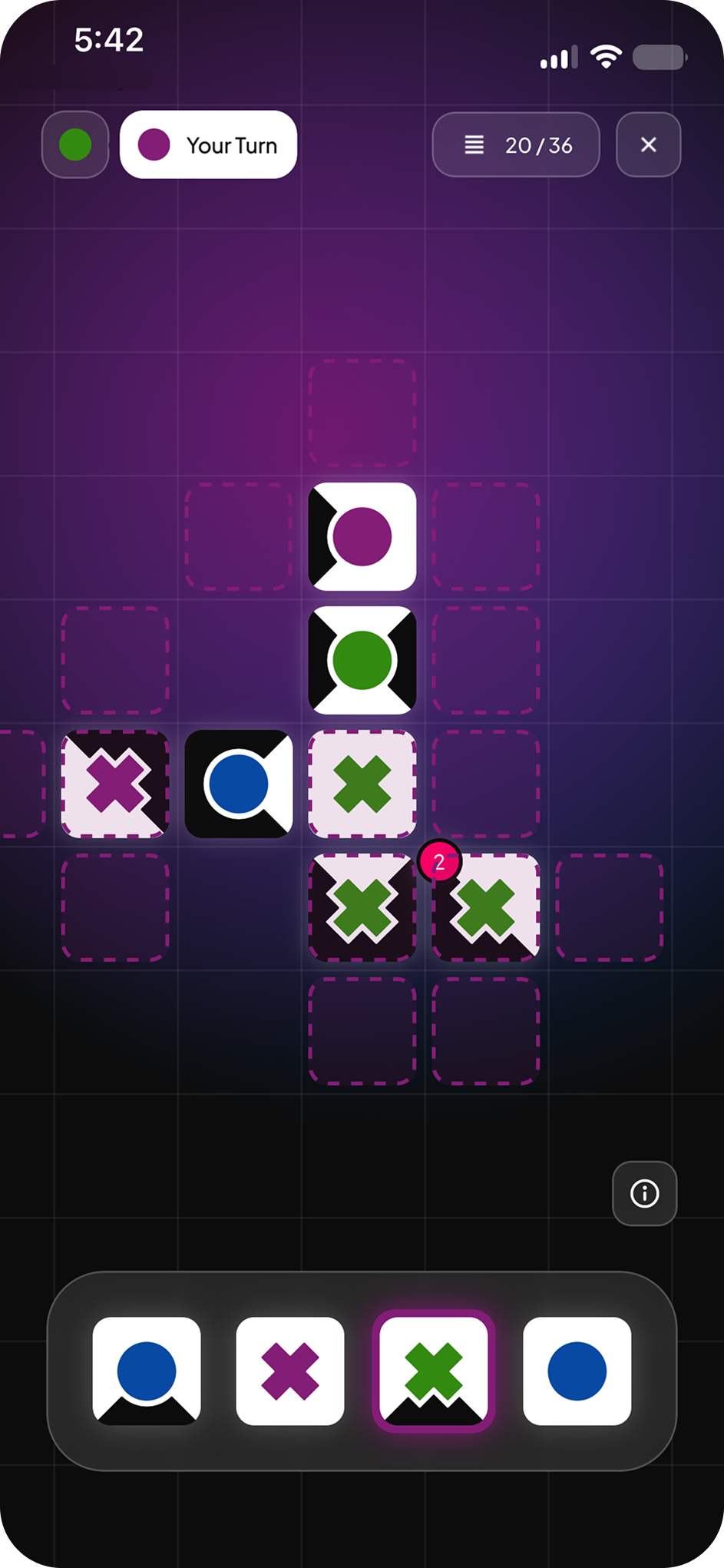 Squendo gameplay board
